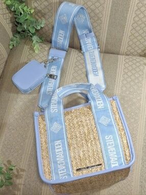 Steve Madden Bwebber Straw Convertible Crossbody Bag With Tech Case